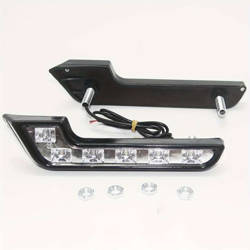 2pcs LED Daytime Running Lights L-Shape Universal Fit Driving Lamp 7-Shape Asymmetr