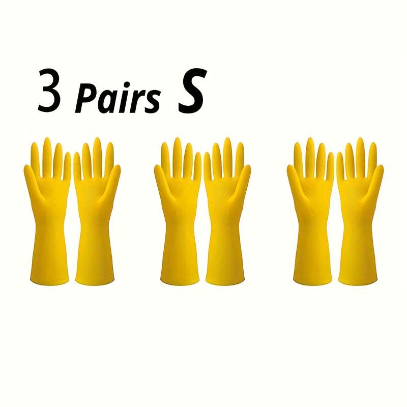 3 Pairs Of Thickened Rubber Dishwashing Gloves  Size M Household Cleaning Gloves