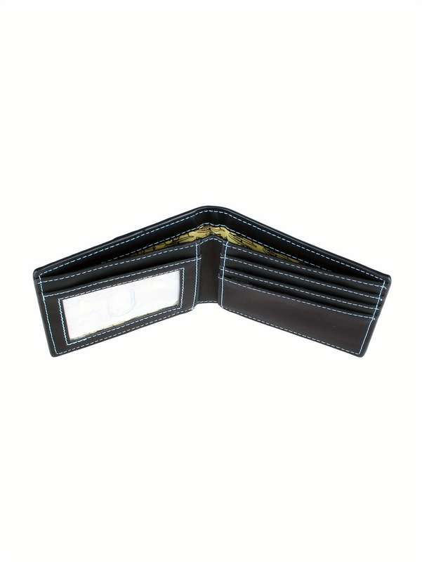 1pc INWEIAI High-Quality 3D Embossed Cartoon WalletStylish Black Faux Leather Card Holder with C