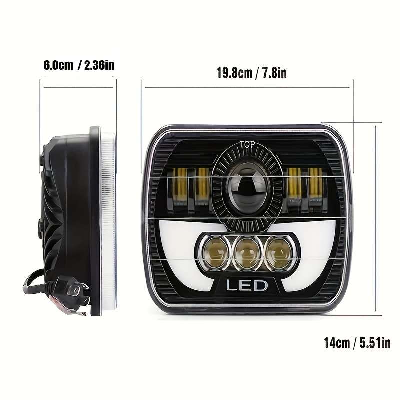 1pc 17.78cm Motorcycle Headlight Car Headlight H4 5X7 7X6 LED Truck Headlight H4 Far