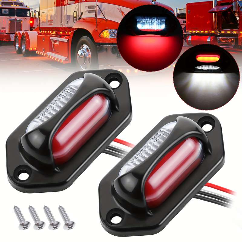 2pcs 8LED License Plate Light Truck RV Trailer Width Light Car Side Light 12-24V