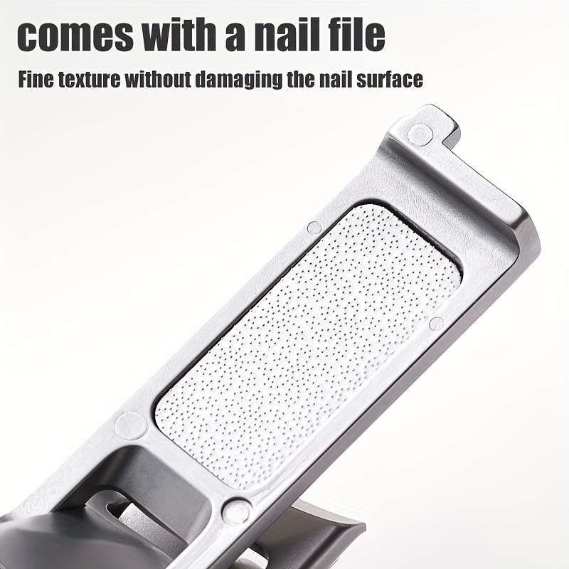 1pc Stainless Steel Fingernail Clippers with Concave Blade and Nail File Compact Diamond Cut