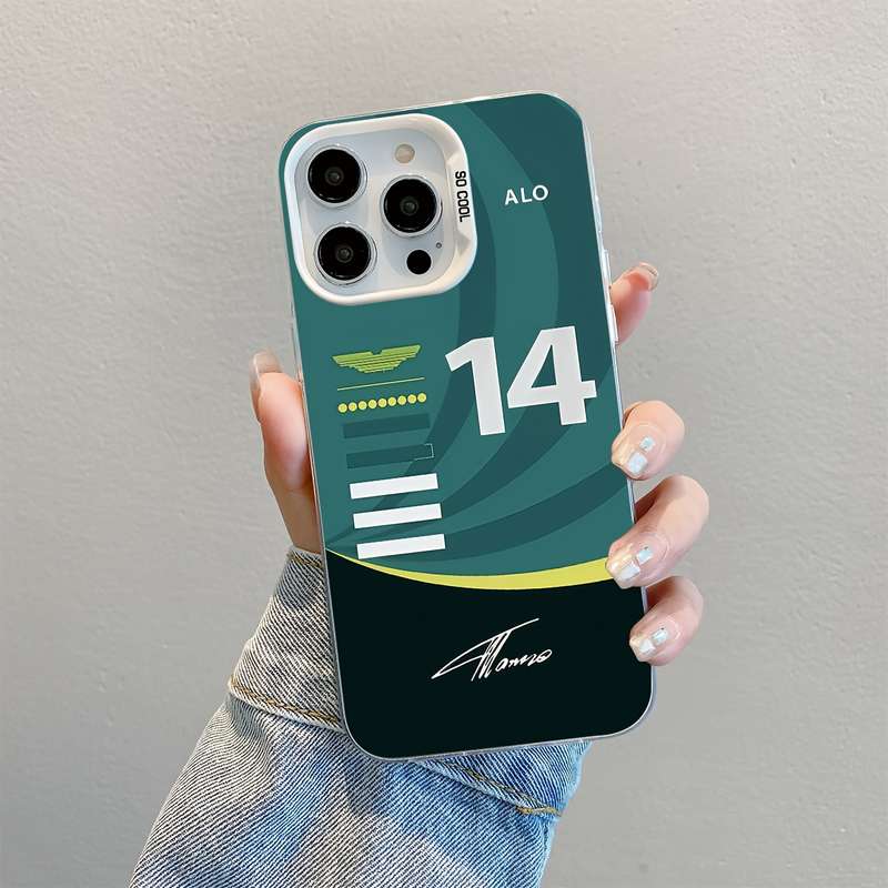 1Pc Mixed Color For iPhone 16 Plus F1 No 14 Signature Phone Case
