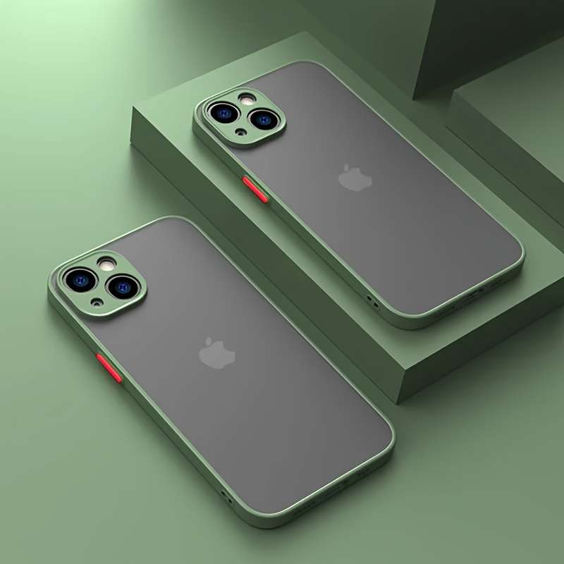 1Pc Army Green For iPhone 14 Pro Max Silicone Matte Phone Case
