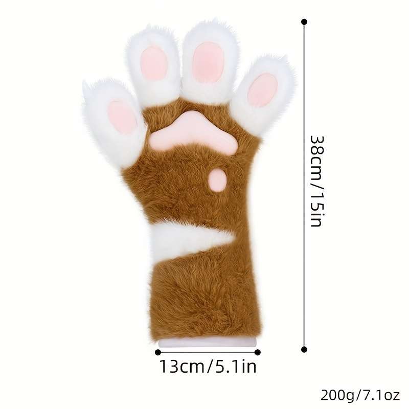 Winter Gloves Color Brown And White