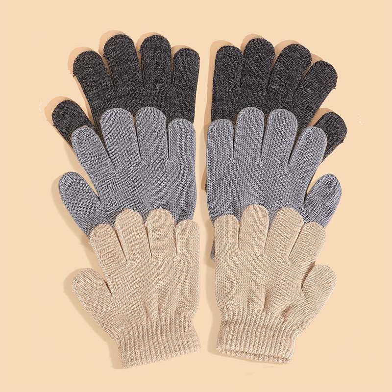 Winter Gloves Color Black White Gray Dark Gray Khaki
