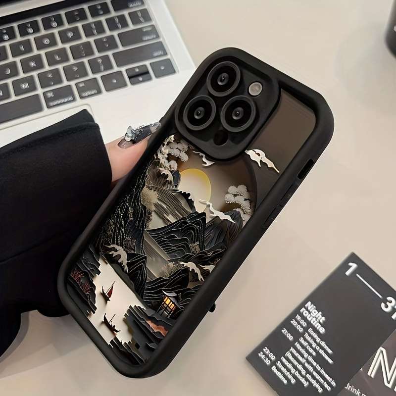 1Pc Black For iPhone 13 Pro Max Phone Case Phone Cover
