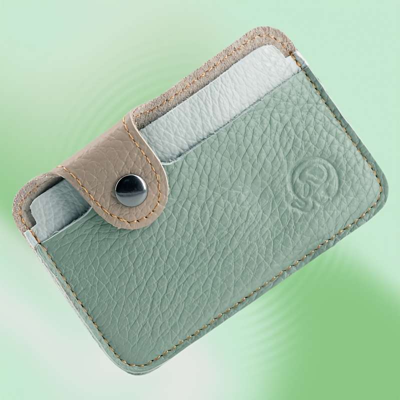 1pc Classic Charm Genuine Genuine Leather Bifold Wallet with Snap Closure Classic Dark Blue O