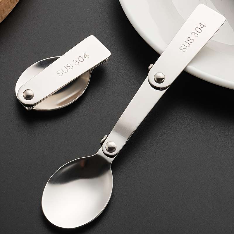 1pc 3-in-1 Portable Travel Spoon Compact Camping Spoon with Fork and Bottle Opener Ideal for