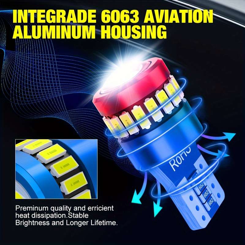2pcs T10 LED CANBUS decoding Super Bright White Car Interior Side Lights 5W5 12V 5W 1