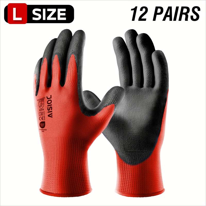 Work Gloves Color Red Size L