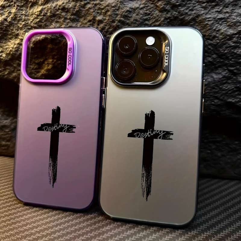 1Pc Mixed Color  For iPhone 7 Plus 8 Plus Cross Pattern Phone Case