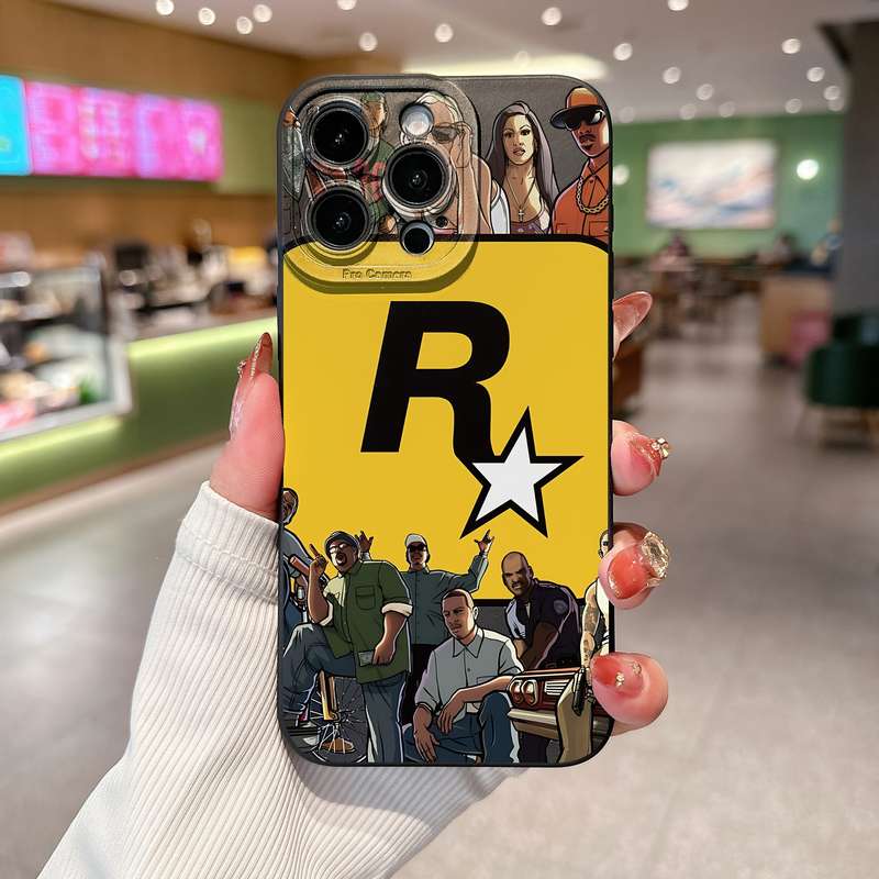 1Pc Black For iPhone 13 Pro Max Character R Star Phone Case
