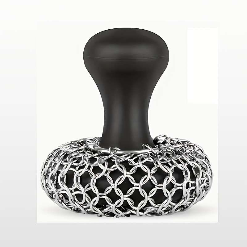 1pc Hard Silicone Stainless Steel Cast Iron Scrubber with Scouring Pad Non-Electric Durable