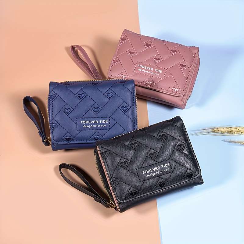 1pc FOREVER TRADESMARK Womens Compact Trifold WalletStylish Synthetic Synthetic Leather Card Ho