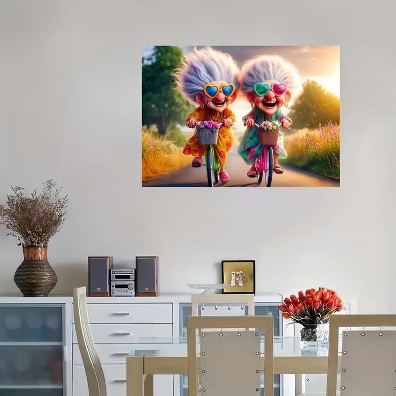 1000pcs Puzzle Great-Grandma Rides a Bicycle in This a Challenging DIY Brain Game Mad