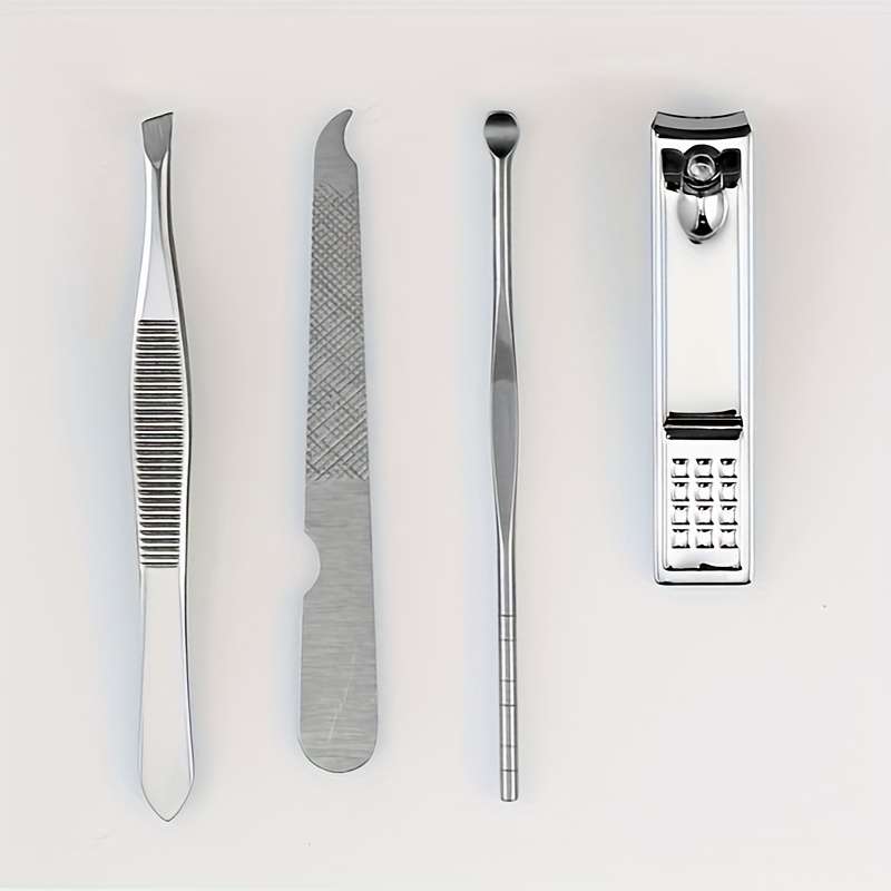 4pcs Travel Nail Care Set Beauty Nail Clippers Scissors and Manicure Tools with Keychain in