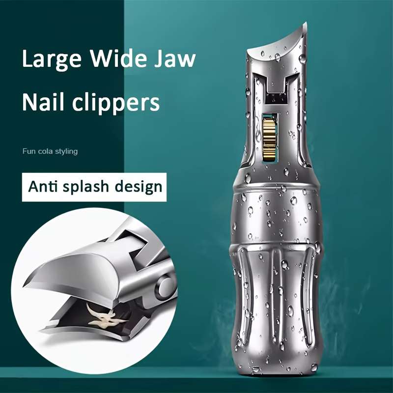 1pcs Nail Clippers Coke Bottle Design Stainless Steel Splash Proof Professional Nail Clippers