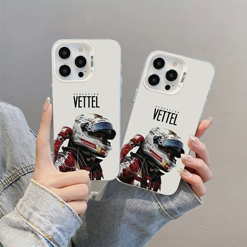 1Pc Mixed Color For iPhone 16 Pro Racing Driver Helmet Phone Case