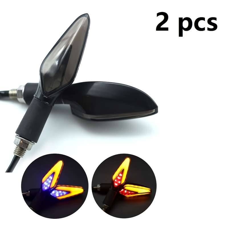 2pcs LED Motorcycle Turn Signal Lights 12V 8mm Daytime Running Lights for Motor Vehi
