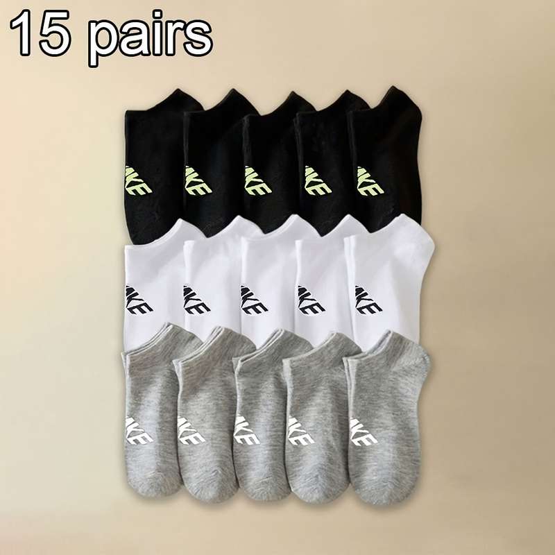 15 Pairs Mixed Color One Size High Elastic Socks