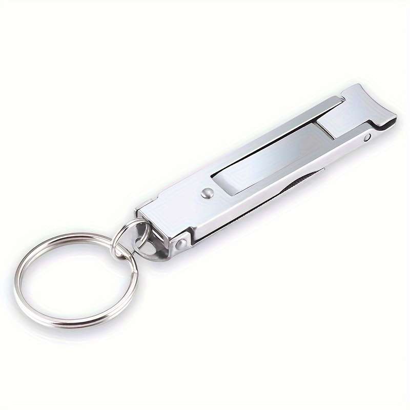 1pc Compact Stainless Steel Nail Clippers With A Foldable Design And Built-in Nail File For Con