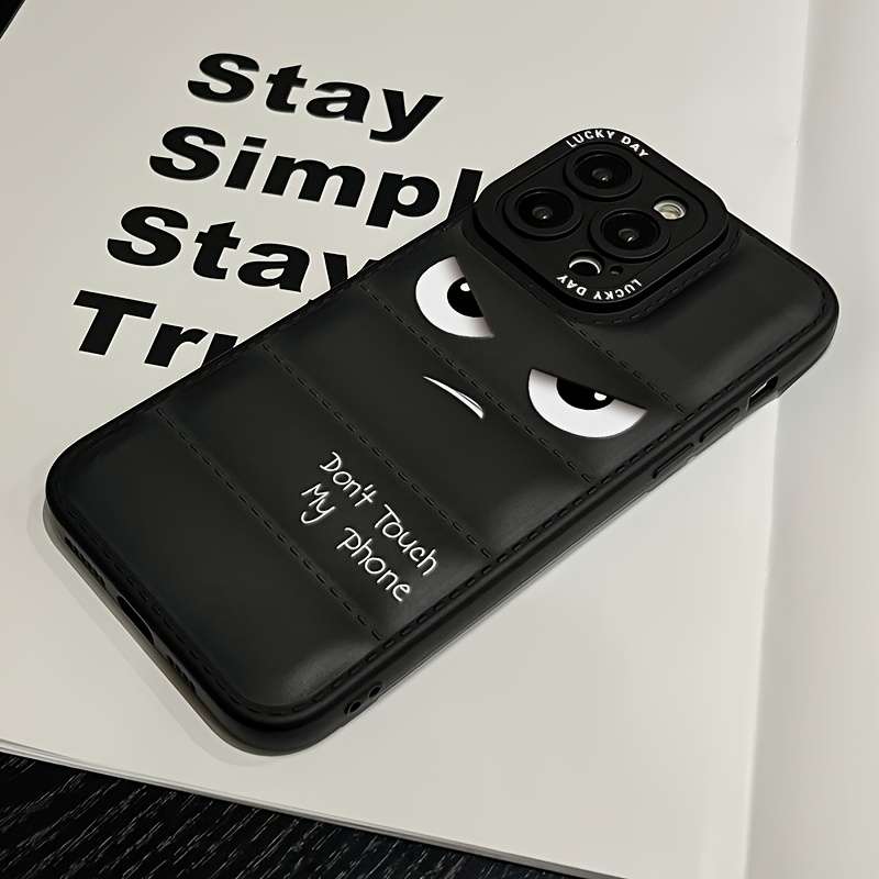 1Pc Black For Galaxy A03 Core Down Jacket Style Phone Case