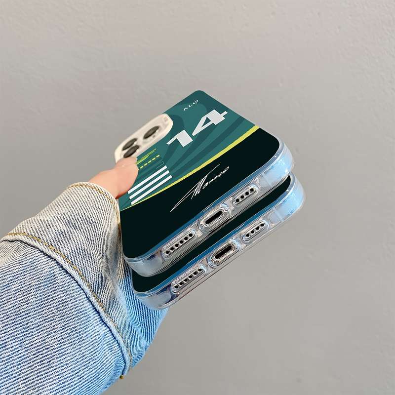 1Pc Mixed Color For iPhone 16 Plus F1 No 14 Signature Phone Case