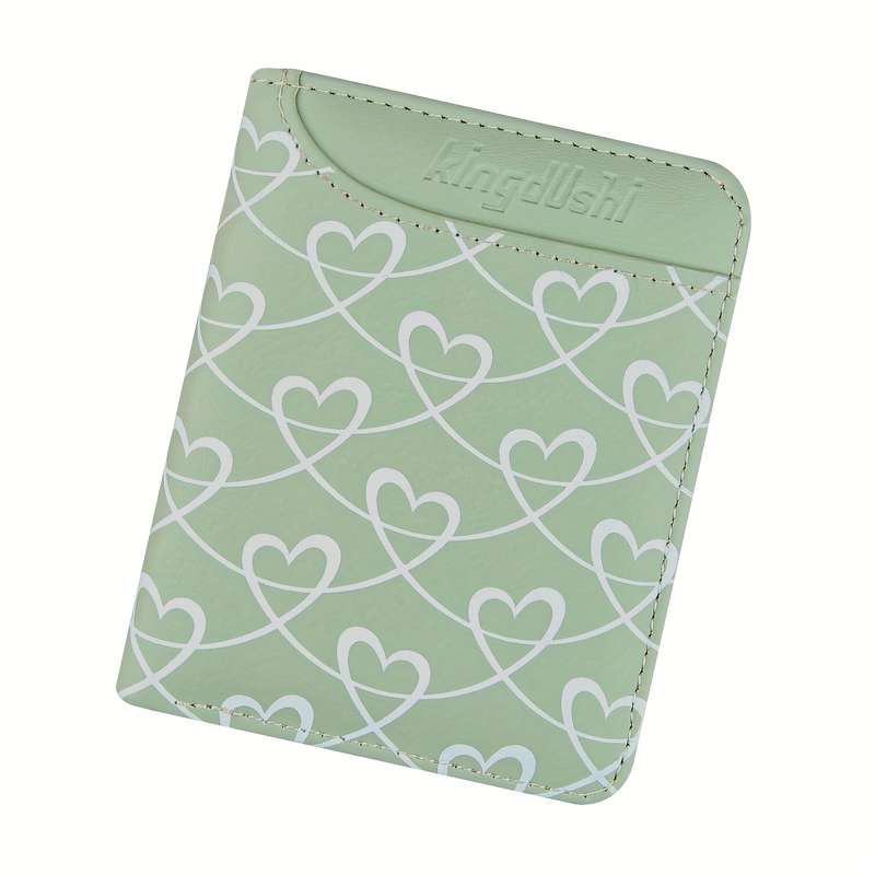 1pc Baweisibinli Women's Sweet Style Mini WalletMint Green Beige Heart Print Compact Double-F