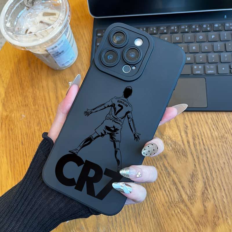 1Pc Black For iPhone XR Angel Eyes CR7 Phone Case