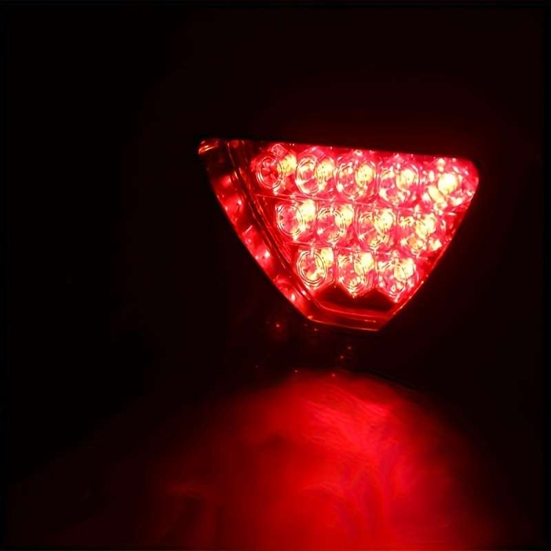 1pc F1-Style Triangular LED Rear Fog Light Universal Fit Brake Warning Tail Lamp for