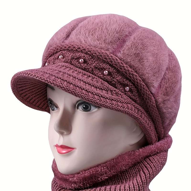Winter Hat Color Gray Hat Add Scarf