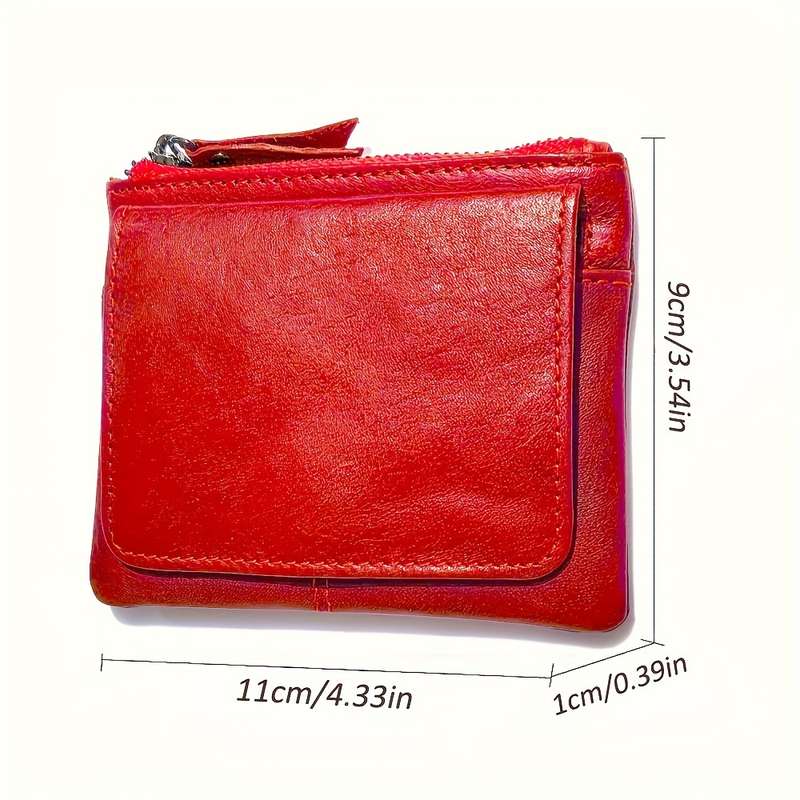 1pc Men's Genuine Leather Wallet RFID Protect Large Capacity Coin Purse Pouch with ID Window