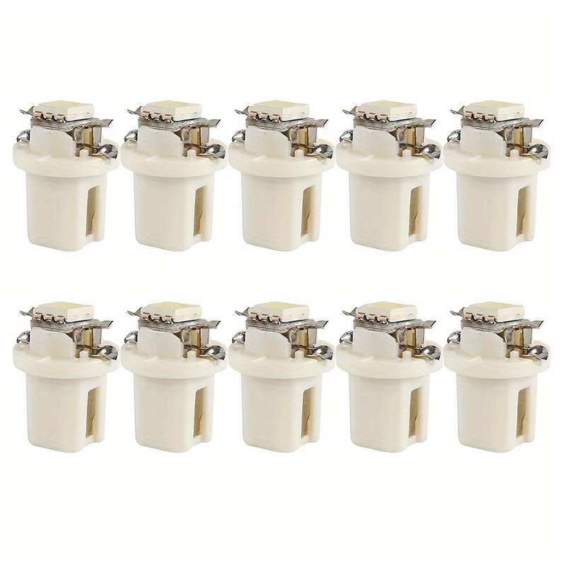 10pcs White LED Car Dashboard Lights 12V T5 5050 Easy Install Low Power Consumption