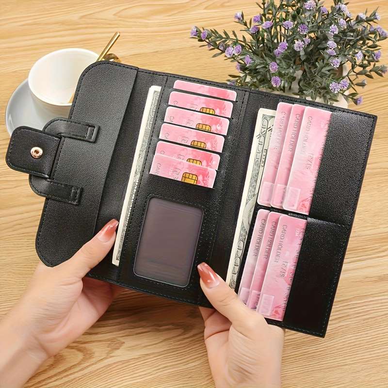 1pc A Vintage-Style Women'S Long Wallet Available in Three Colors Featuring a Multi-Colored Geomet