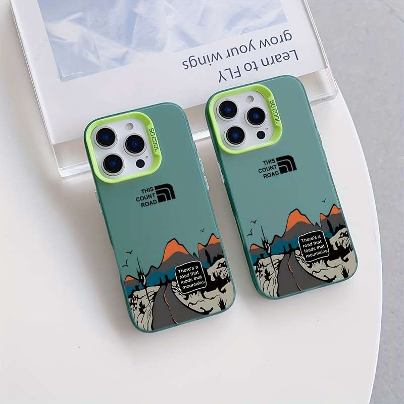 1Pc Mixed Color  For iPhone 7 Plus 8 Plus Alpine Road Graffiti Phone Case