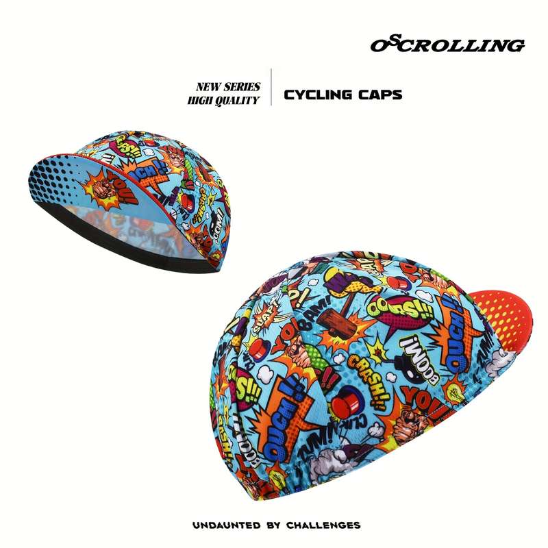 1pc Oscrolling Quick-Dry Breathable Cycling Cap Light Blue High-Quality Polyester Elastic O