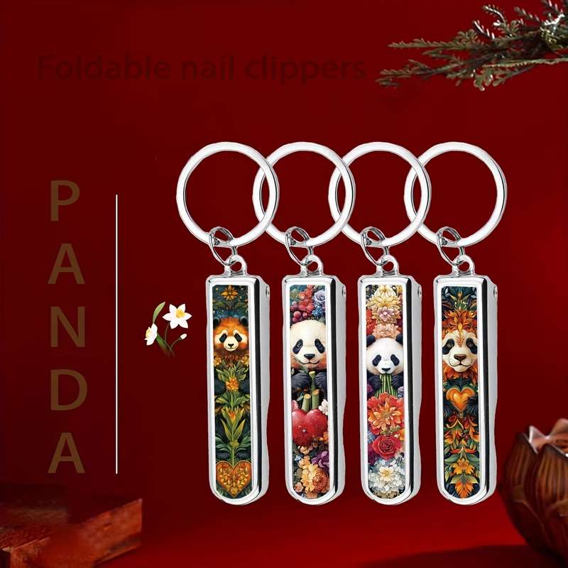 1pc Creative Panda Theme Multifunctional Folding Nail Clippers Suitable for Home Travel and D