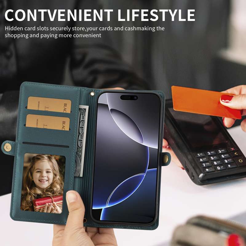 1Pc Black For iPhone 7 Plus 8 Plus Wallet Style Multi Card Slot Phone Case