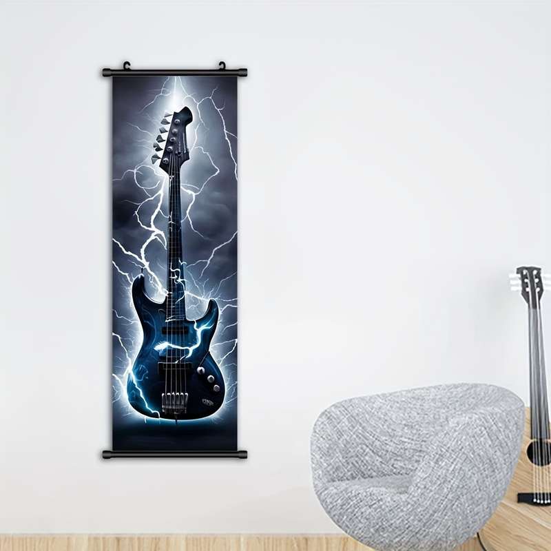1pc  Electric Guitar Canvas Wall Art Modern Framed Poster for Living Room Bedroom Office Dec