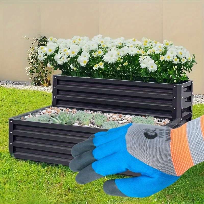 1 Pair Blue One Size Multi Purpose Work Gloves