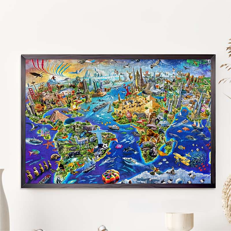 1000pcs World Landmarks Art Painting Puzzles Paper Puzzles New Year Valentine'S Day B