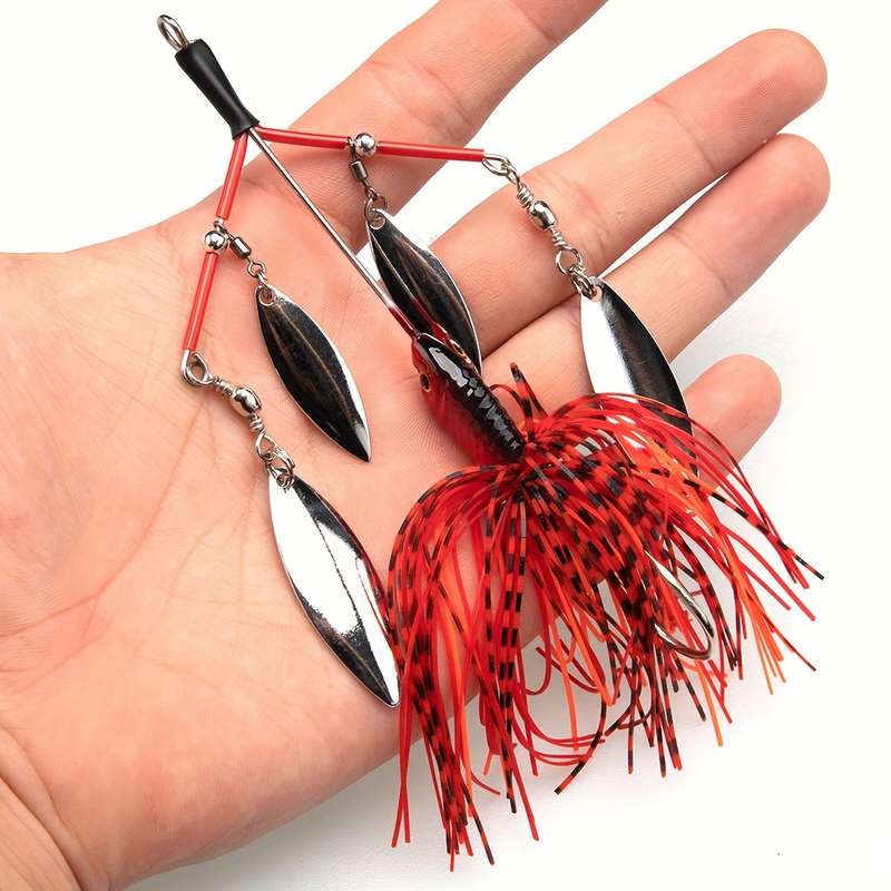 1pc 23g Buzzbait Lure Lead Jig Head Silicone Skirt Rubber Fishing Jigs with Rubber Skirt Lures