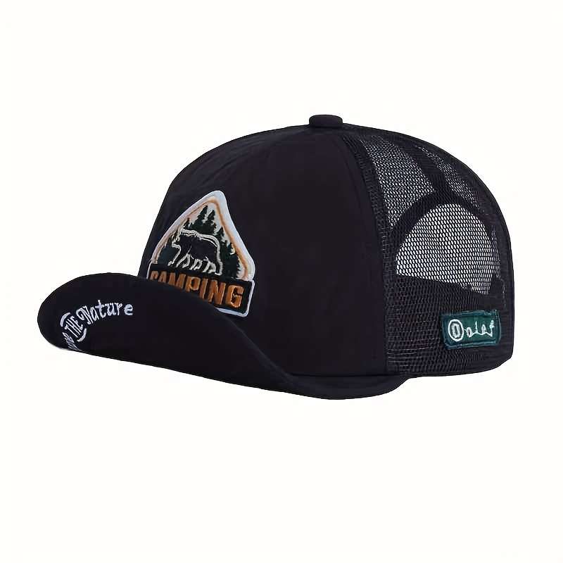 1pc Vintage American-Style Quick-Dry Baseball Cap Polyester Mesh Outdoor Camping Hat Lightweight