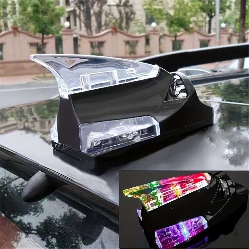 1pc Car Shark Fin Warning Light Wind Power LED Flashing Lamp for Car Antenna Signal f
