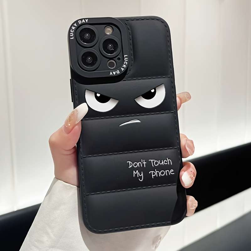 1Pc Black For Galaxy A03 Core Down Jacket Style Phone Case