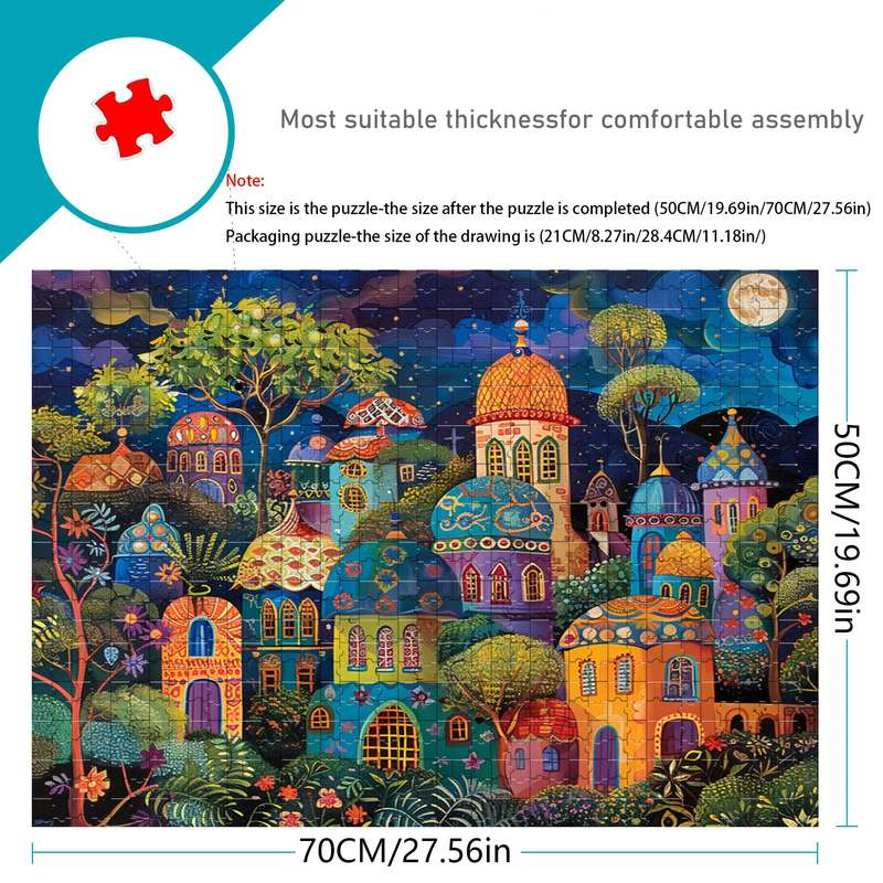 1000pcs Frameless Oblong Paper Jigsaw Puzzle Artistic Landscape Craft Wall Decor fo