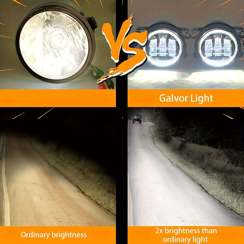 2pcs 10.16 Cm Angel Eyes LED Fog Light 12V 24V 60W Car Front Foglight 6000LM For Wran