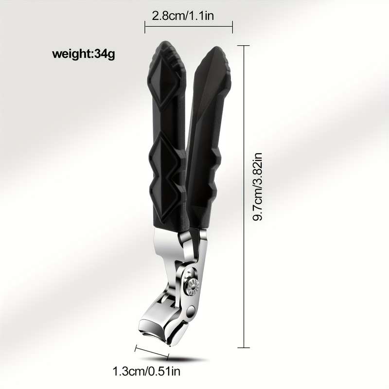 1pc Ergonomic Stainless Steel Nail Clippers Heavy-Duty Wide Jaw for Thick Toenails  Fingern
