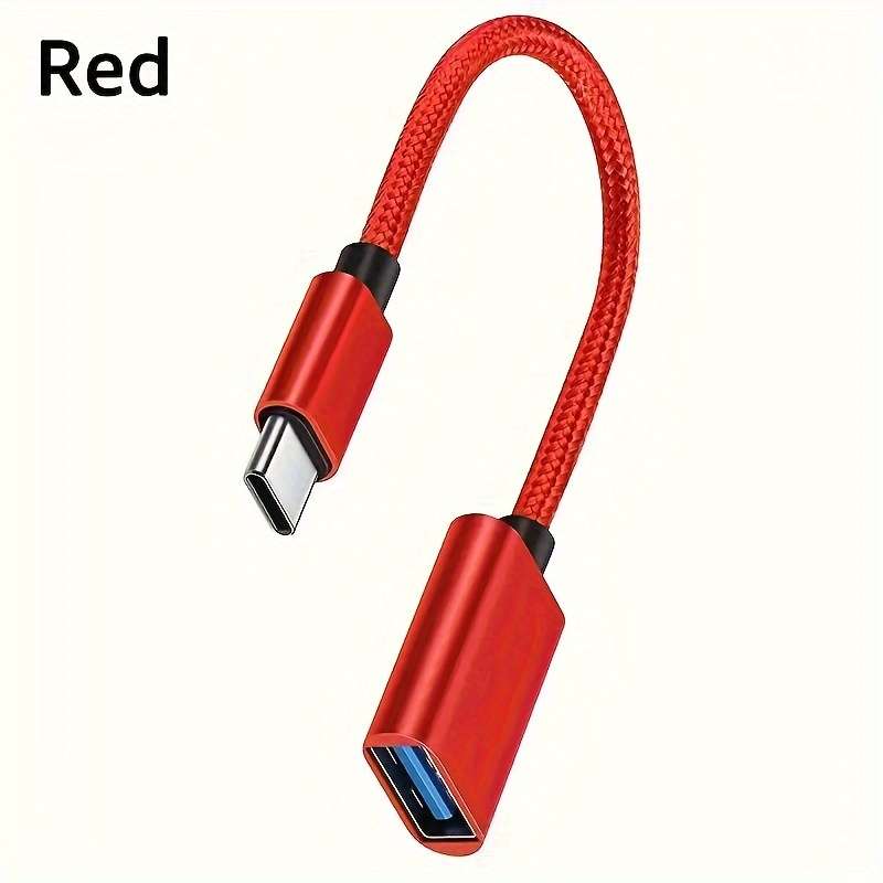 1pc Nylon Braided USB to Type-C Cable OTG Adapter for Data Transfer Power Output Input 0-5W